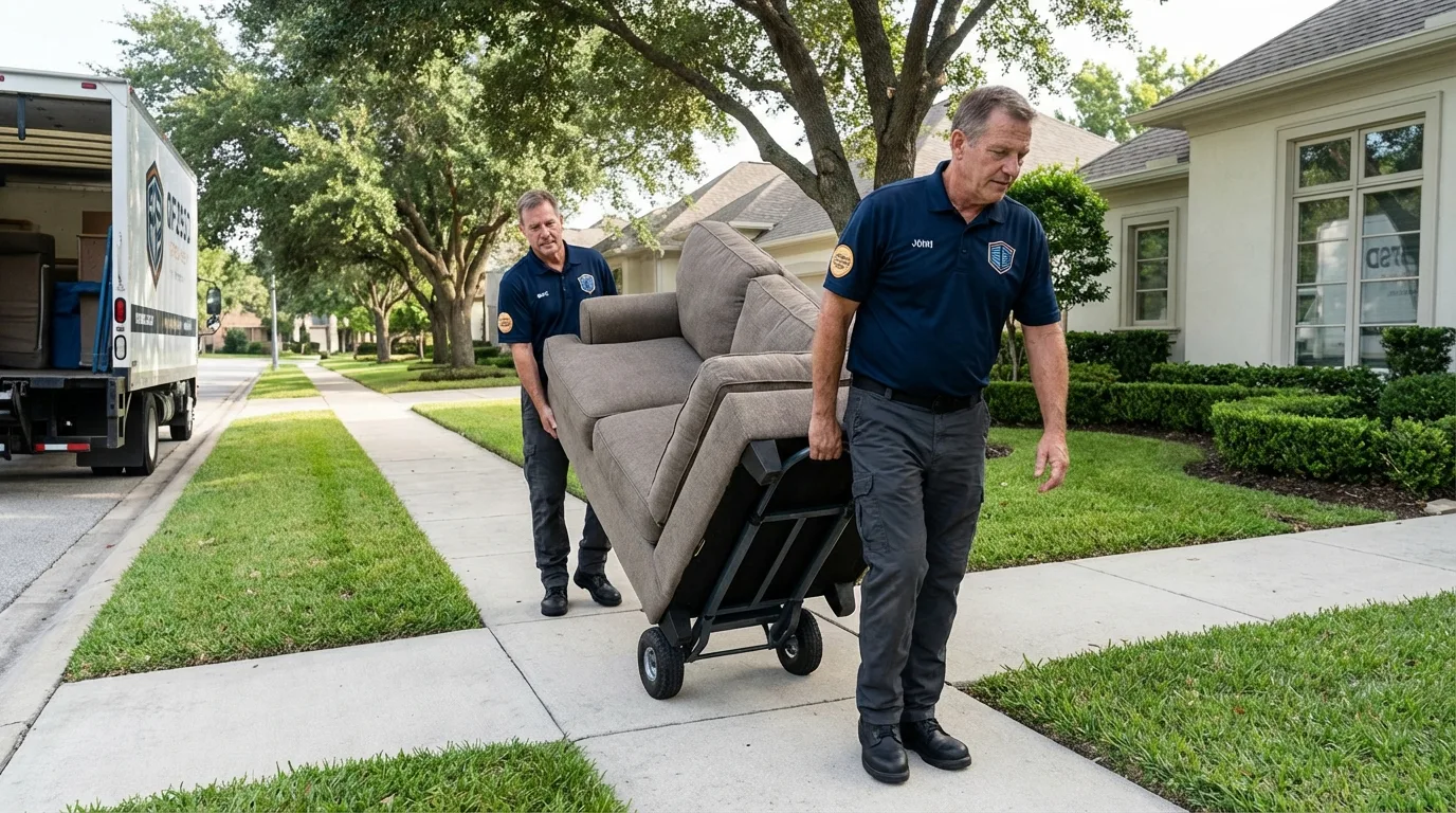 Local residential moving crew loading furniture in Middletown, CT